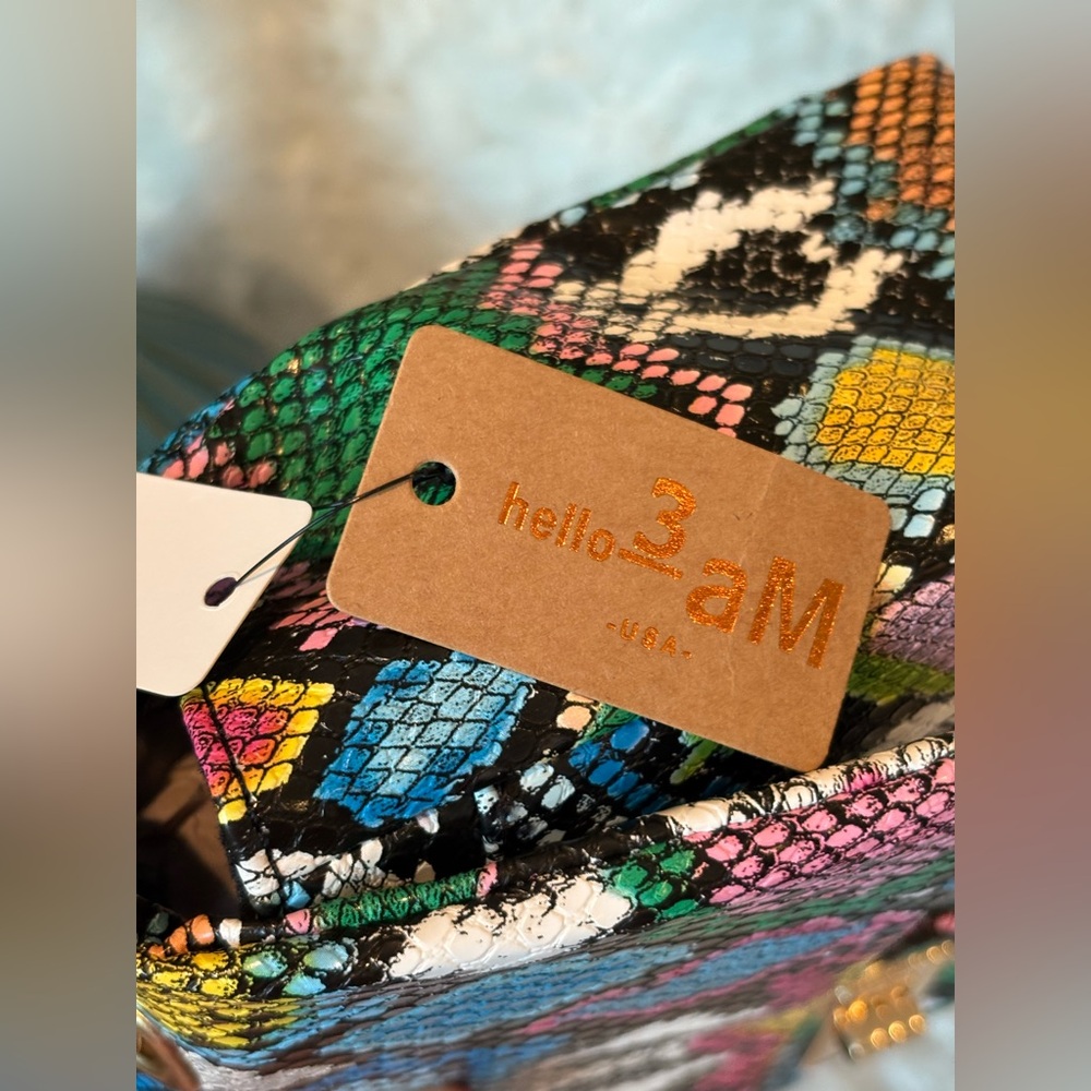 NWT 3am Forever Graffiti Snakeskin Bag - Picture 16 of 16